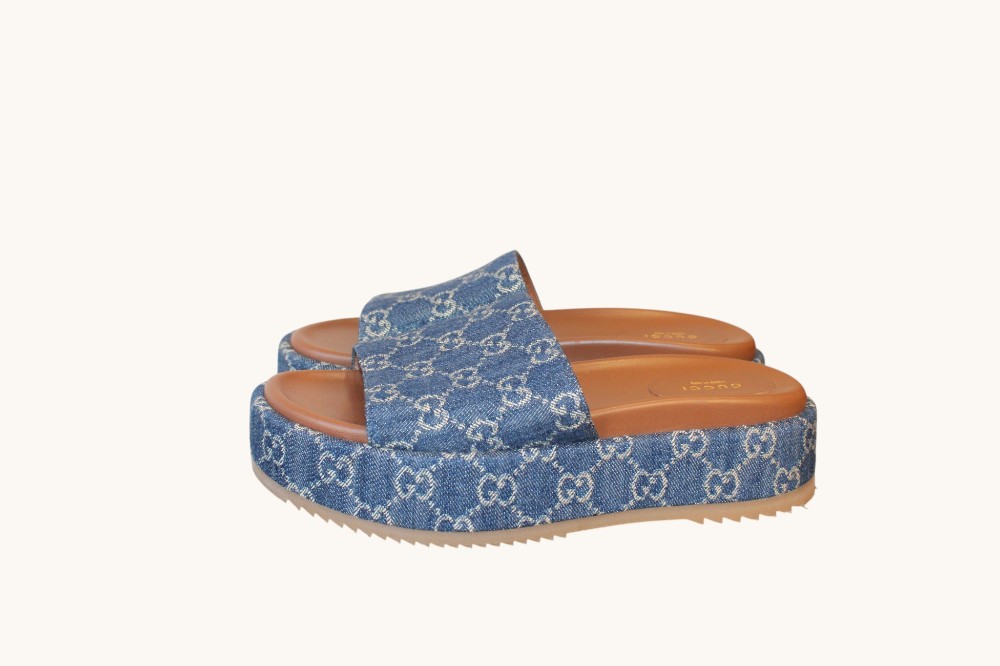 Gucci Double G Cloth Mules sz 9