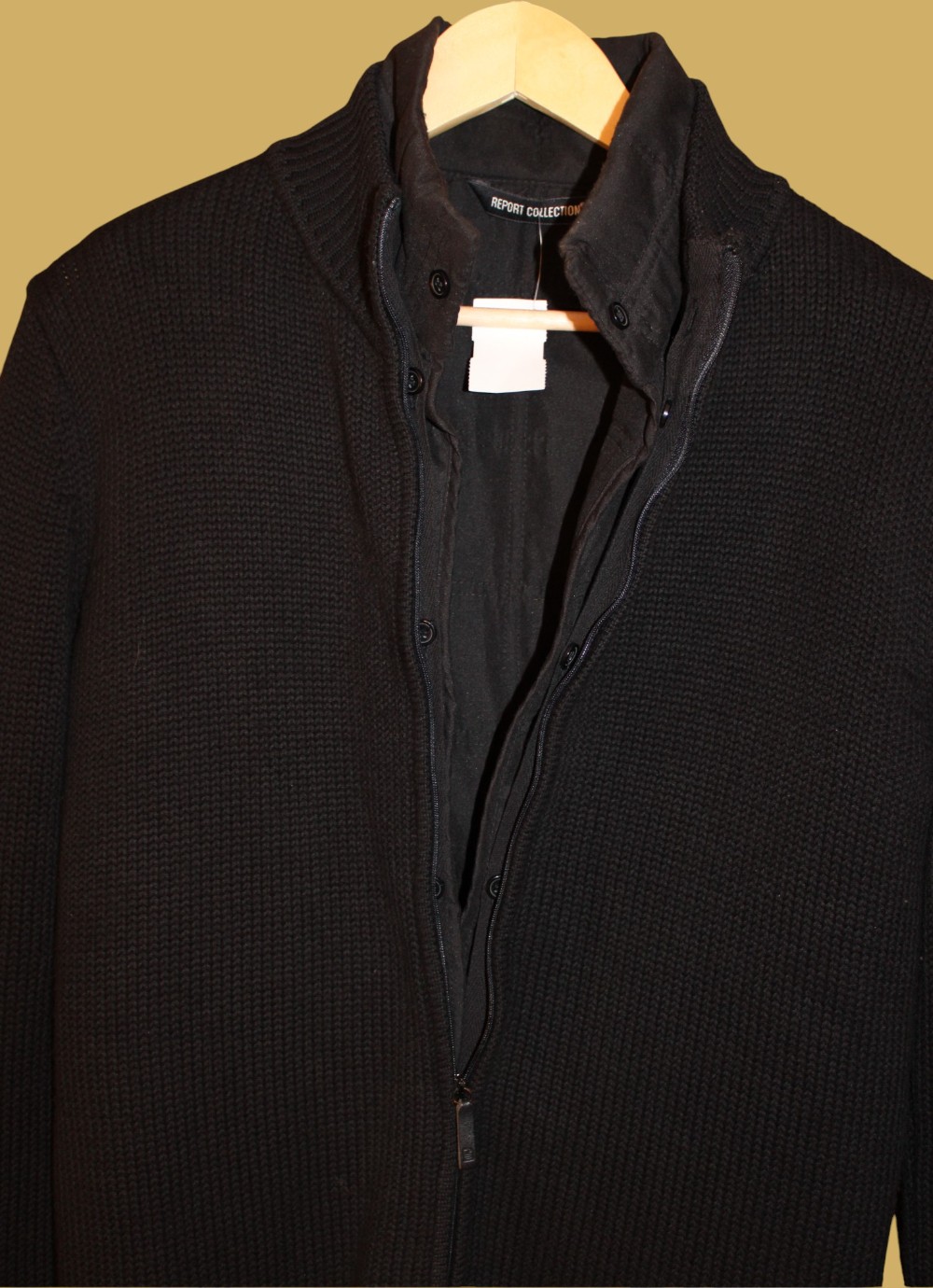 Report Collection Black Men's Merino Sweater (Sz S)