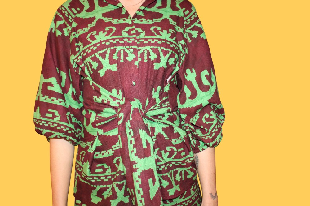 Alexis Green and Brown Top (Sz M)