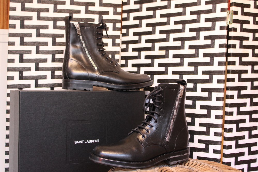Saint Laurent Zip Accented Combat Boot (Sz 43.5 / 10.5)