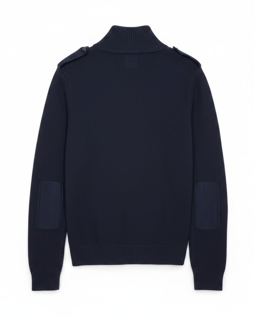 Gap Men's Black Sweater 1/4 Button High Neck Wool (Sz S/M)