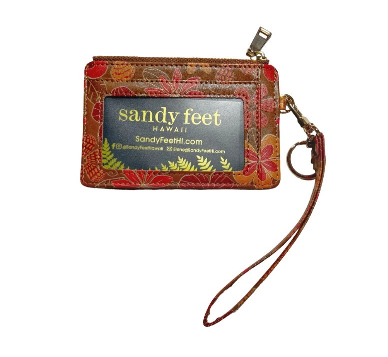 Credit Card Holder Wristlet - Beachy Pua Brown