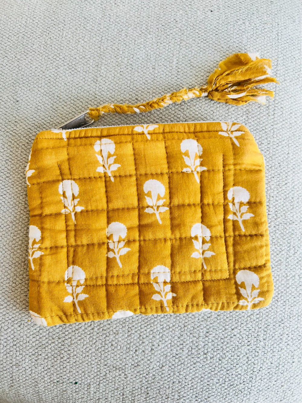 Quilted Pouch - Mustard Dandelion
