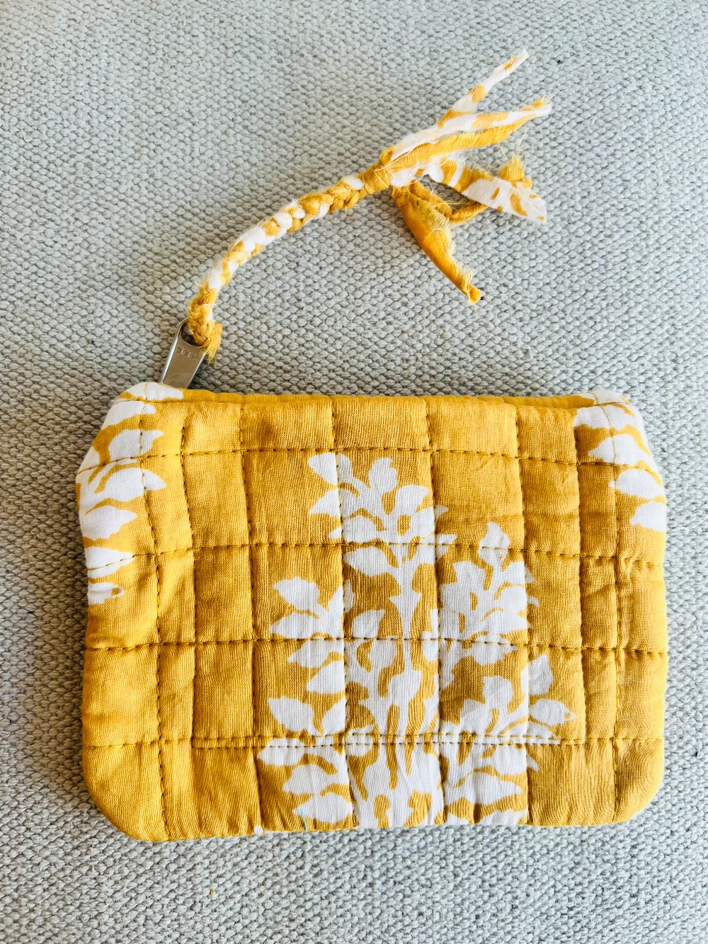 Quilted Pouch - Mustard Floral