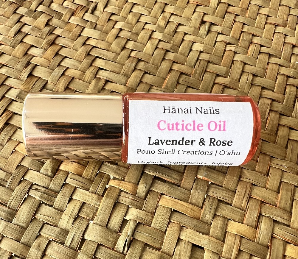 Hānai Nails Cuticle Oil Roller, LAVENDER ROSE