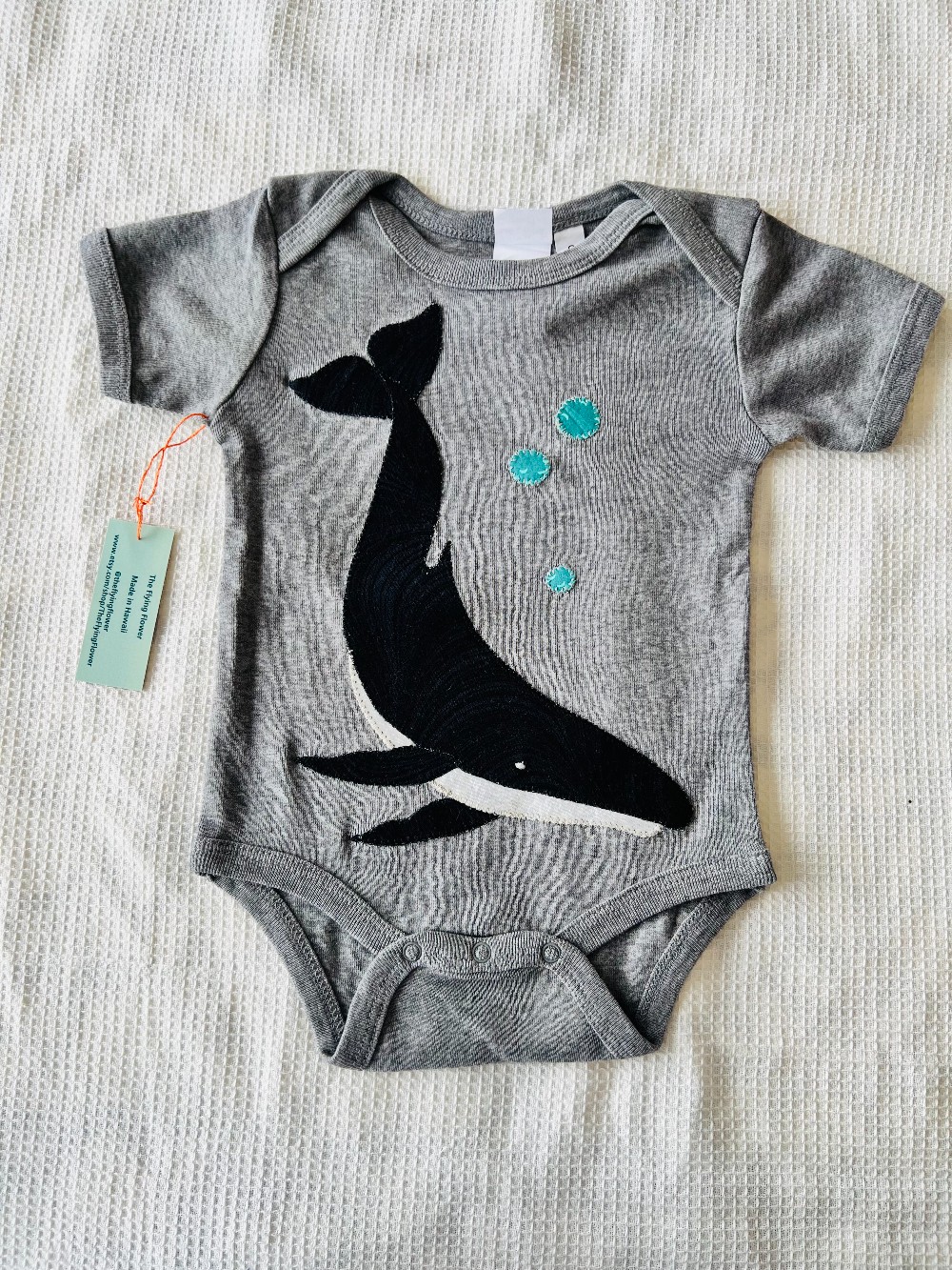 6 month - Whale Onesie (Gray)
