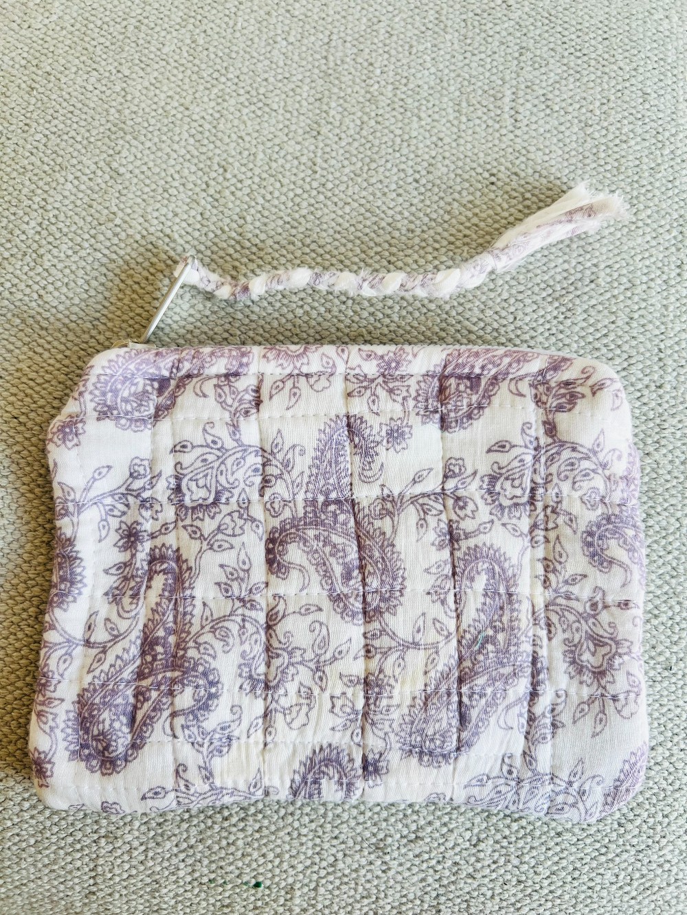 Quilted Pouch - Lavender Paisley
