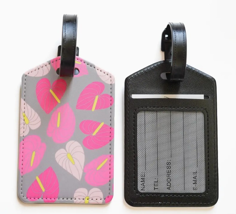 Luggage Tag - Anthurium Gray