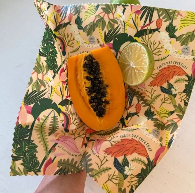 Bee's Cotton Wrap - Earth Day Every Day (Coral)