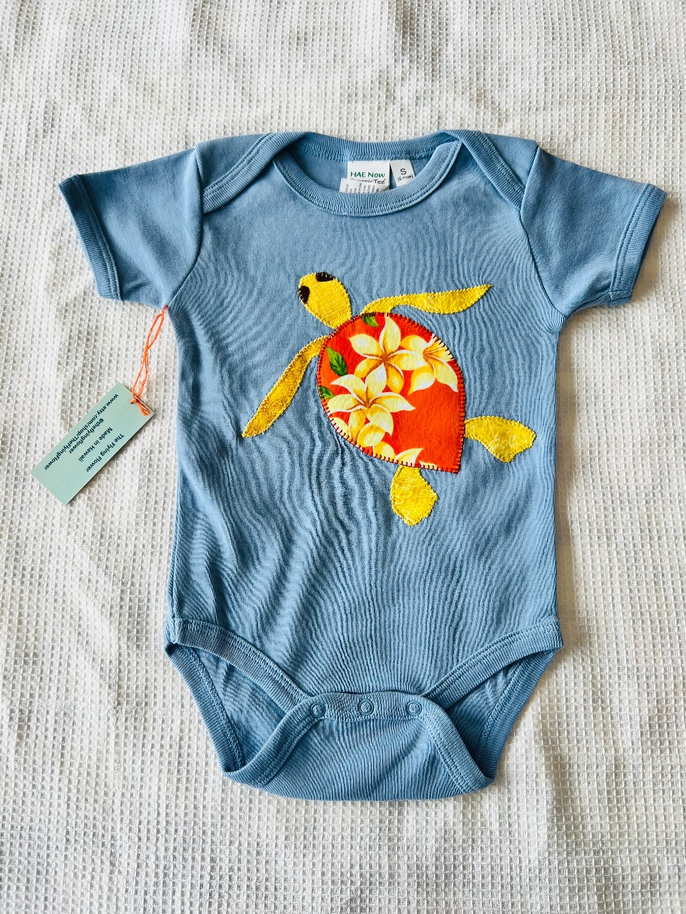 6 Month - Honu Onesie (Blue)
