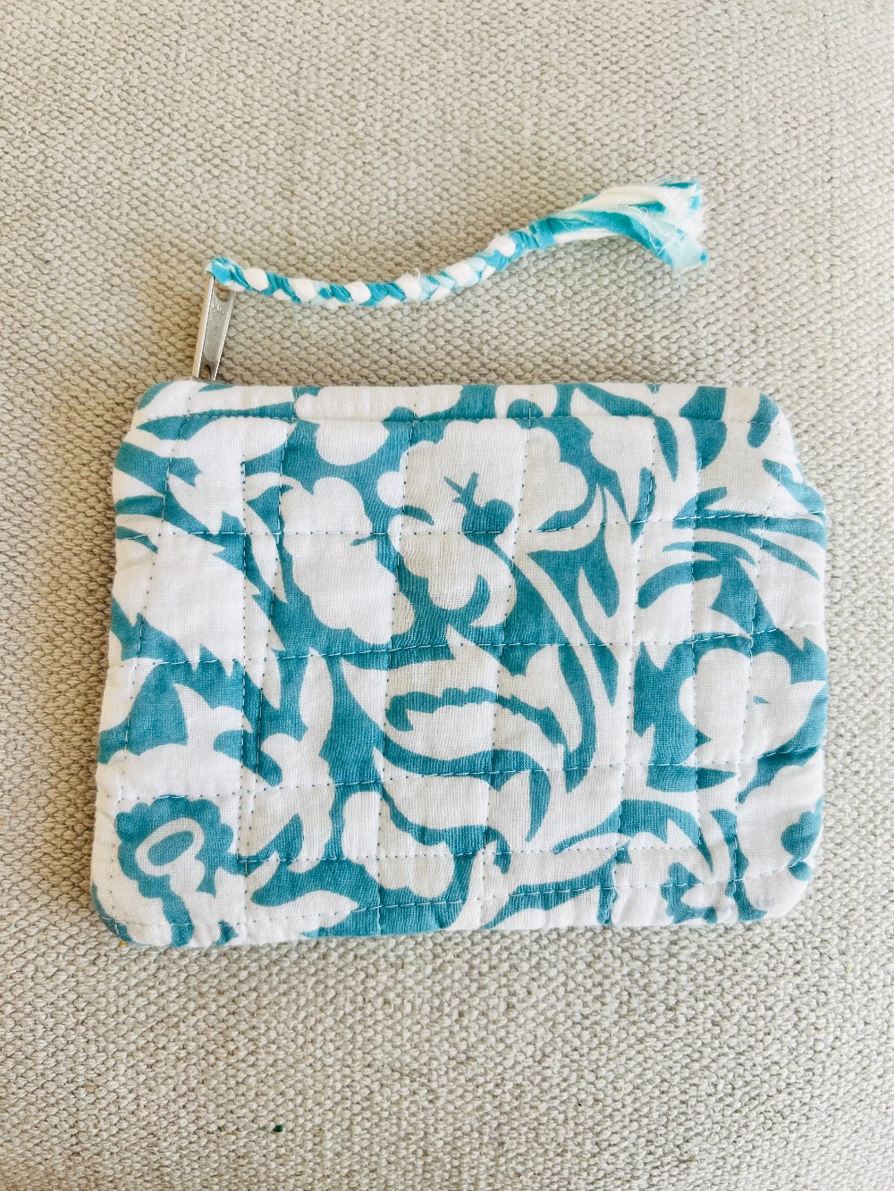 Quilted Pouch - Teal Floral