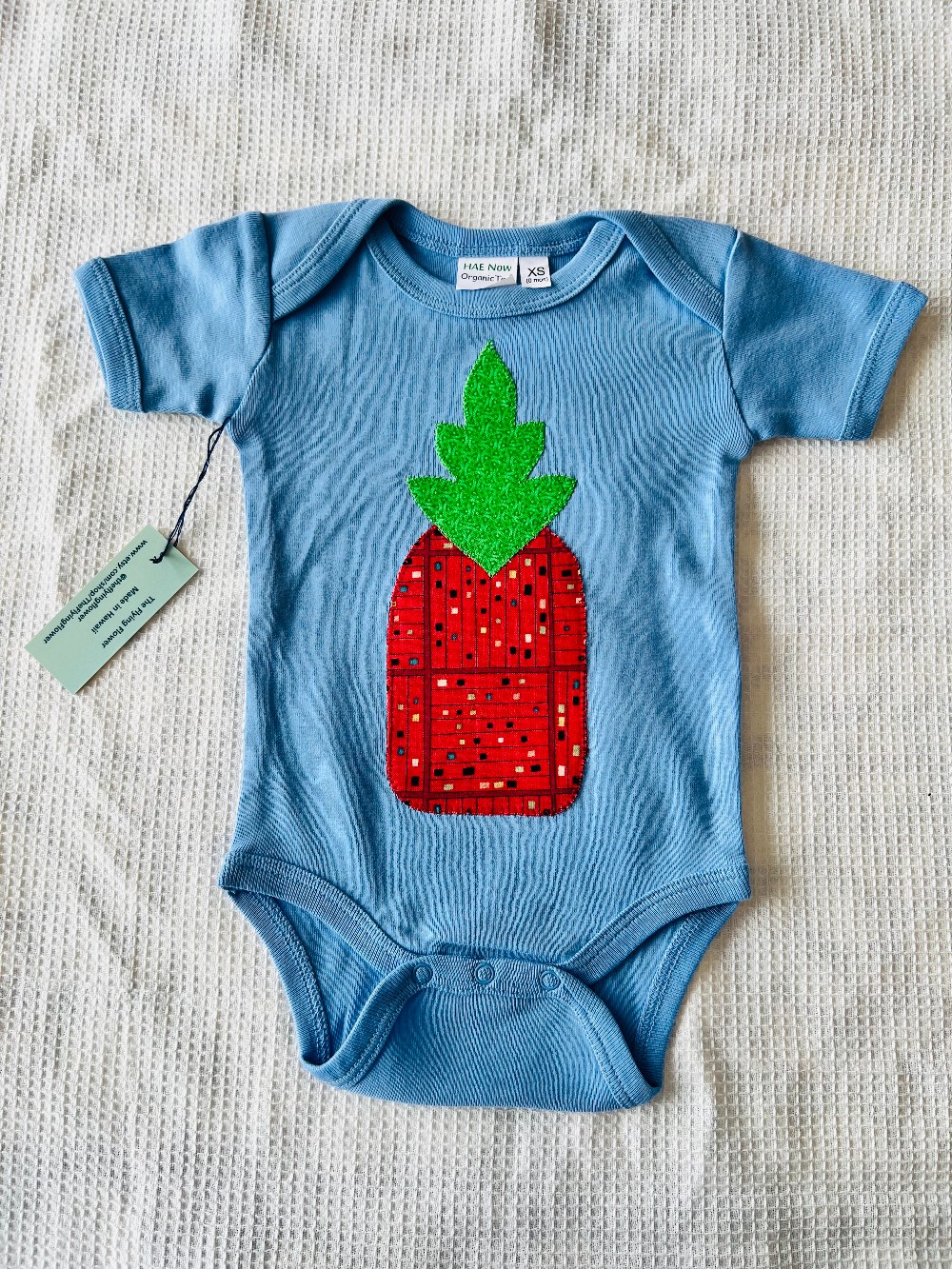 Newborn - Red Pineapple Onesie (Blue)