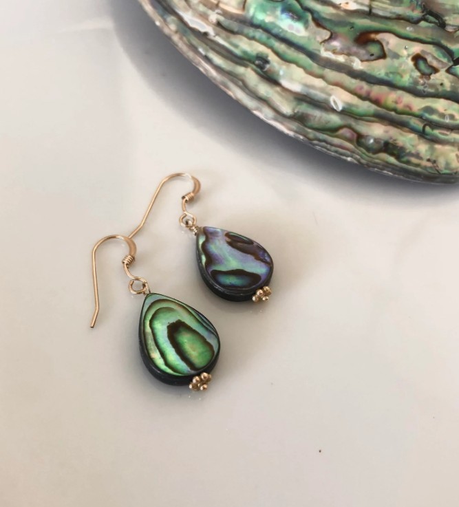 Hook Earrings - Abalone Teardrop