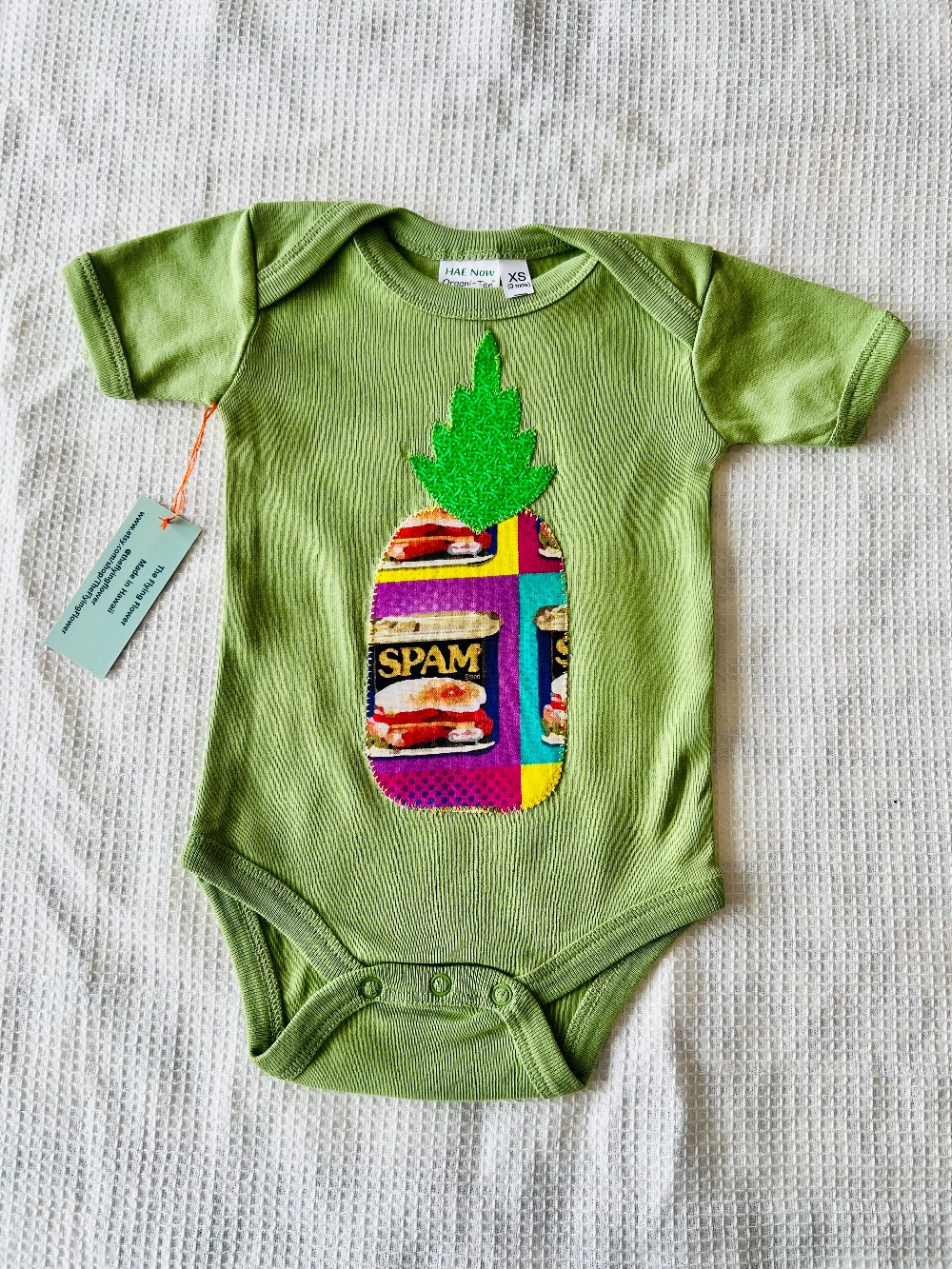 Newborn - Spam Pineapple Onesie (Green)