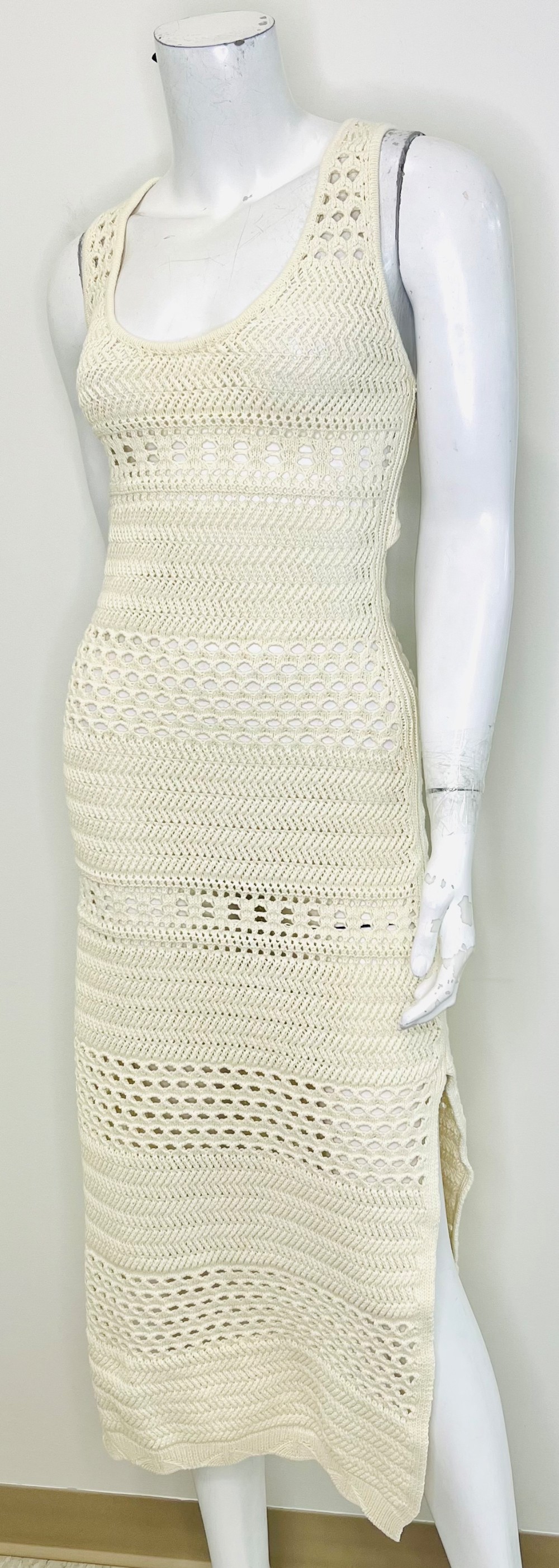 Robe Solid & Striped (M) ivoir (crochet)
