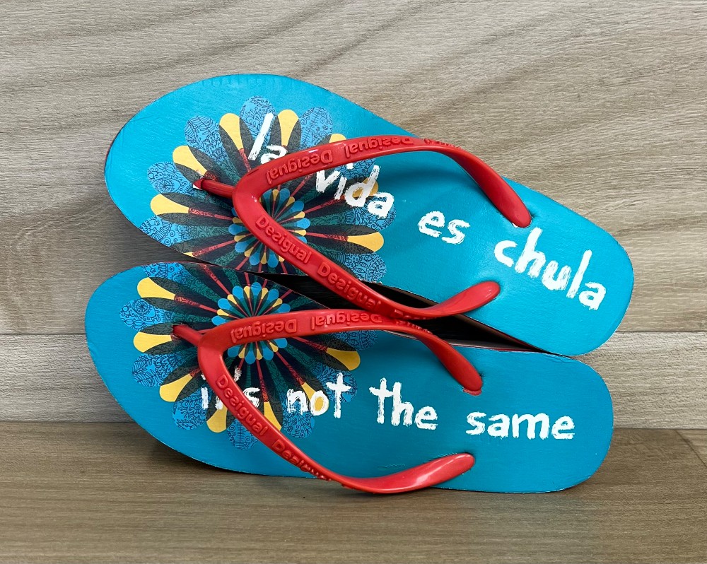 Sandales Desigual (36/6) blanche, bleu et rouge