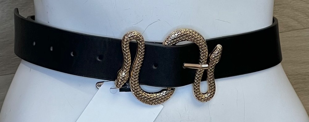 Ceinture Dynamite (XS/S) Noir et Or (serpent)