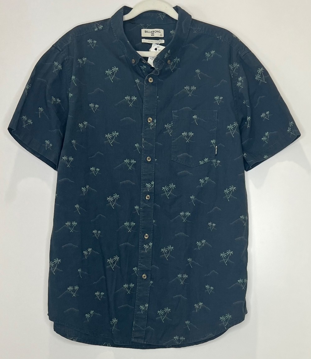 H Chemise Billabong (L) bleu avec palmiers