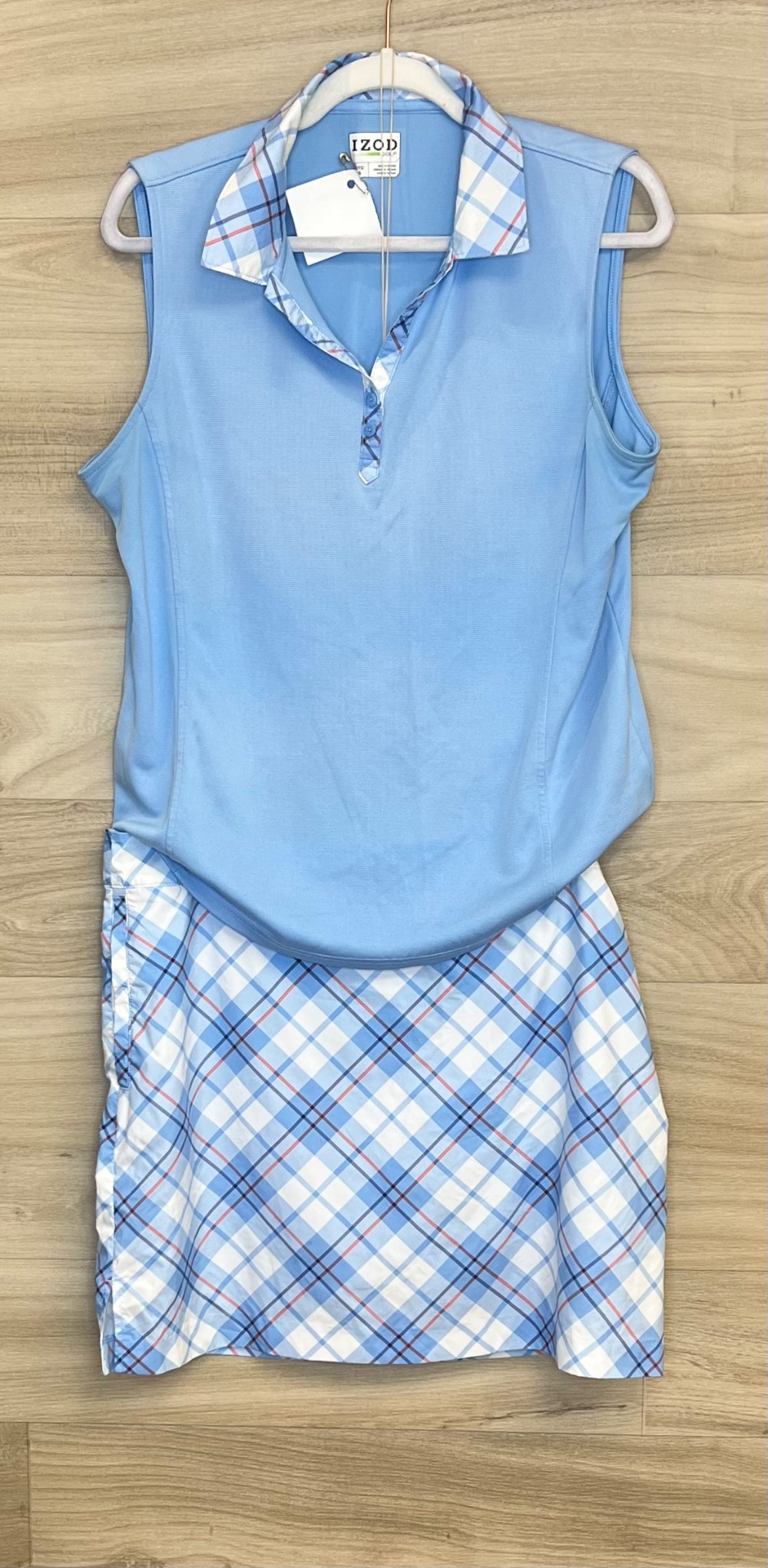 Ensembe (2MCX) Izod Golf (XL) Bleu Carreaux Blanc, Rouge