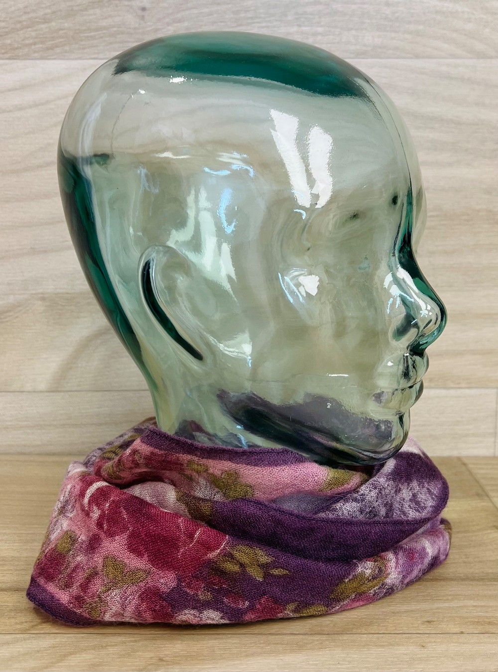 Foulard Marie Michele Mauve avec fleurs