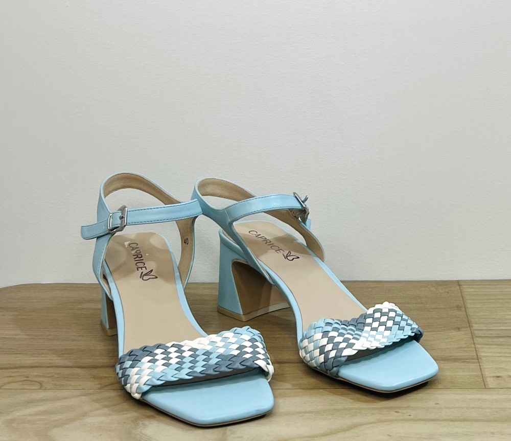 Sandales Caprice (9/40) Bleue et Blanche Trissé