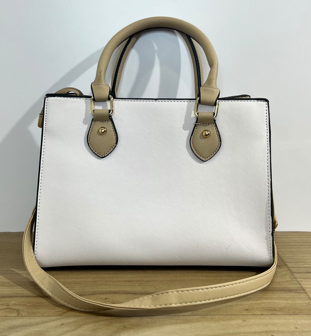 Sac à main Sans Marque blanc et beige