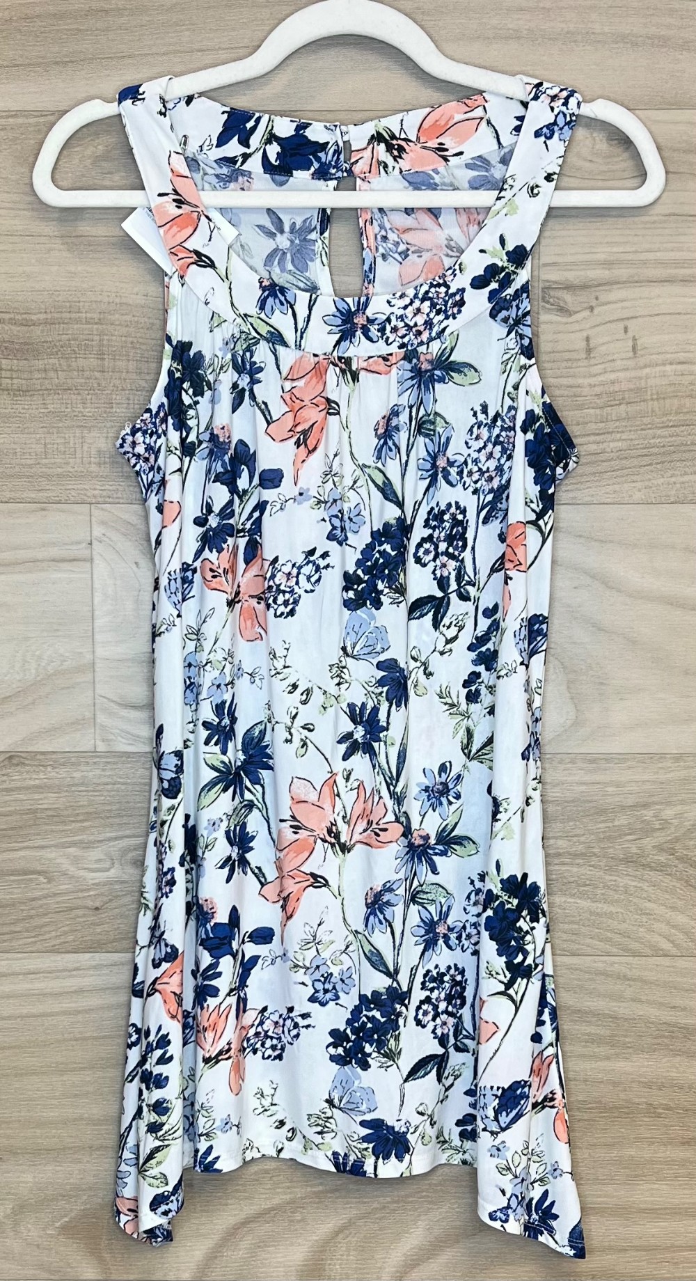 Camisole Marque Inconnue (S) blanche et bleue