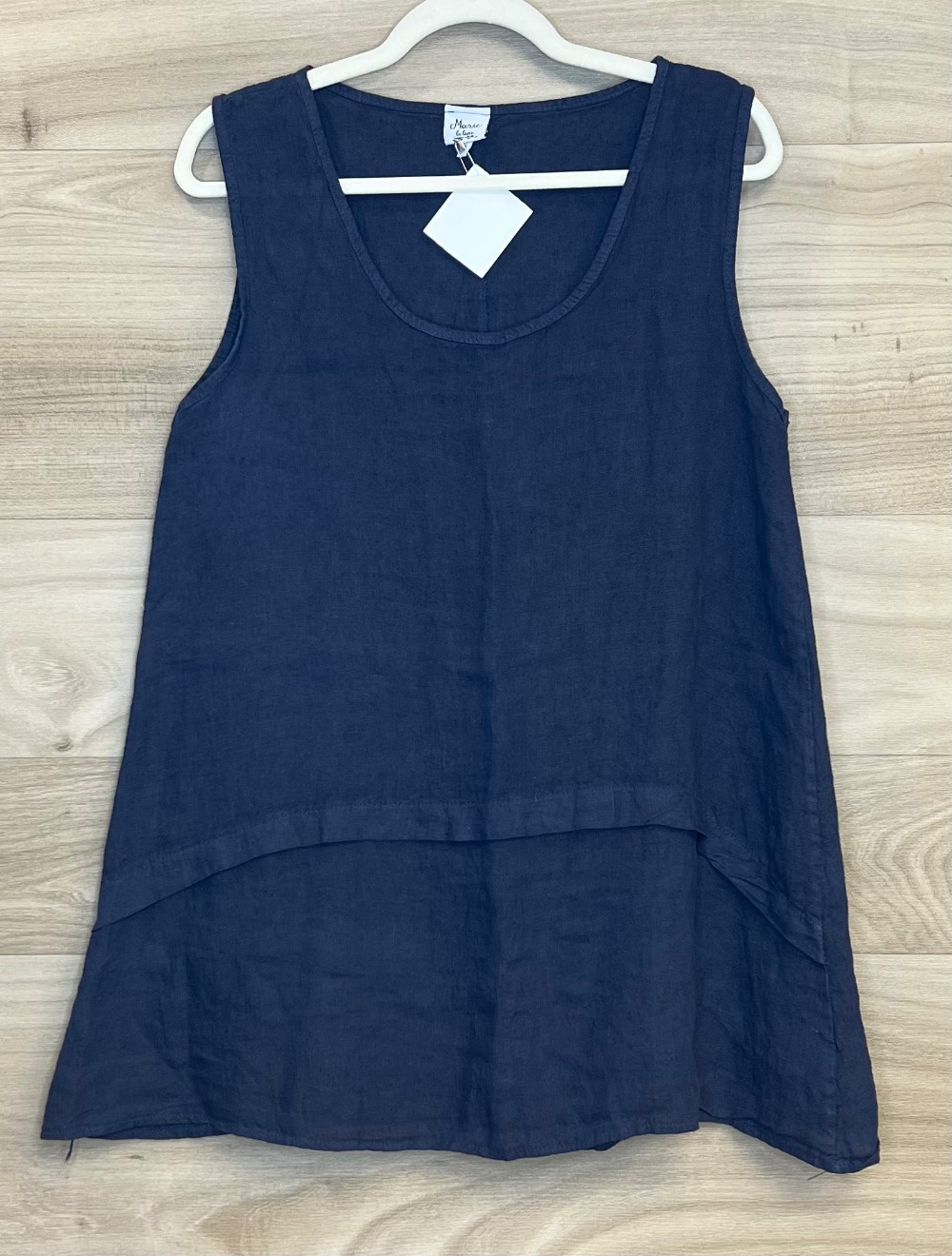 Camisole Marie La Lune (L) bleu marin (lin)