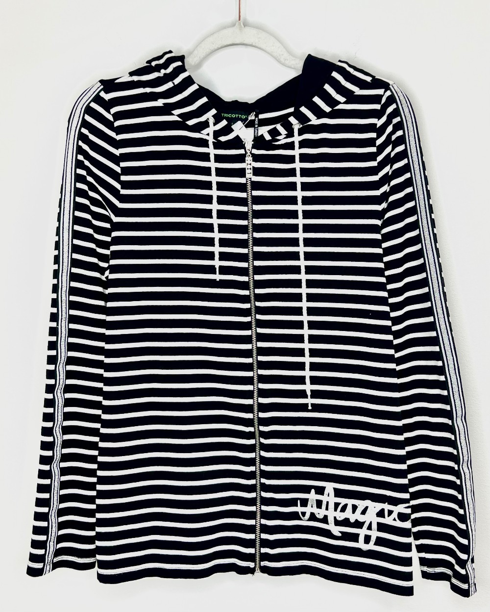 Veste Tricotto (S) rayé noir et blanc