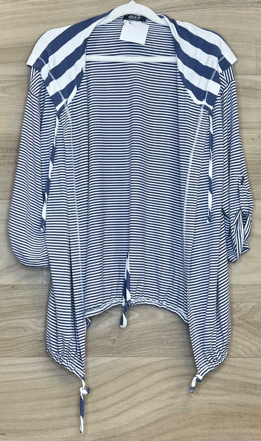 Veste Dévia (M) Rayé Bleu et Blanc (capuche)
