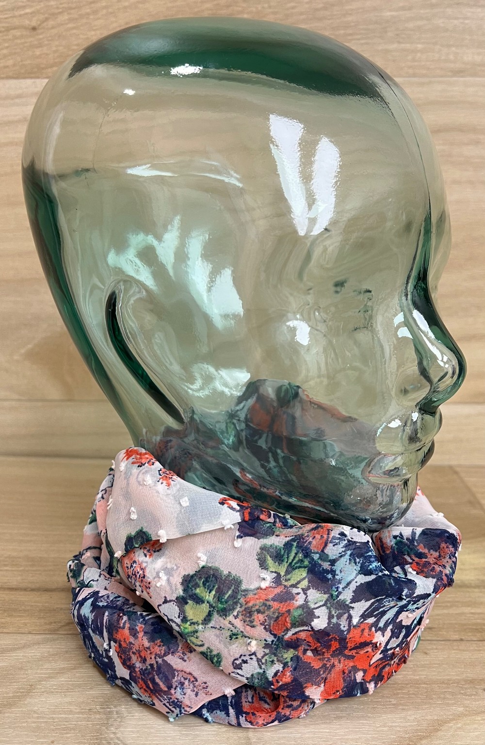 Foulard ML Création rose avec fleurs