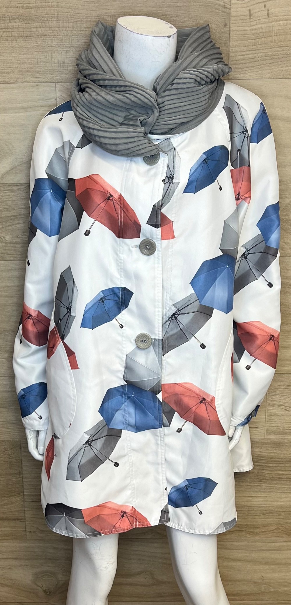 Manteau Opéra (TU) blanc avec parapluies (réversible)