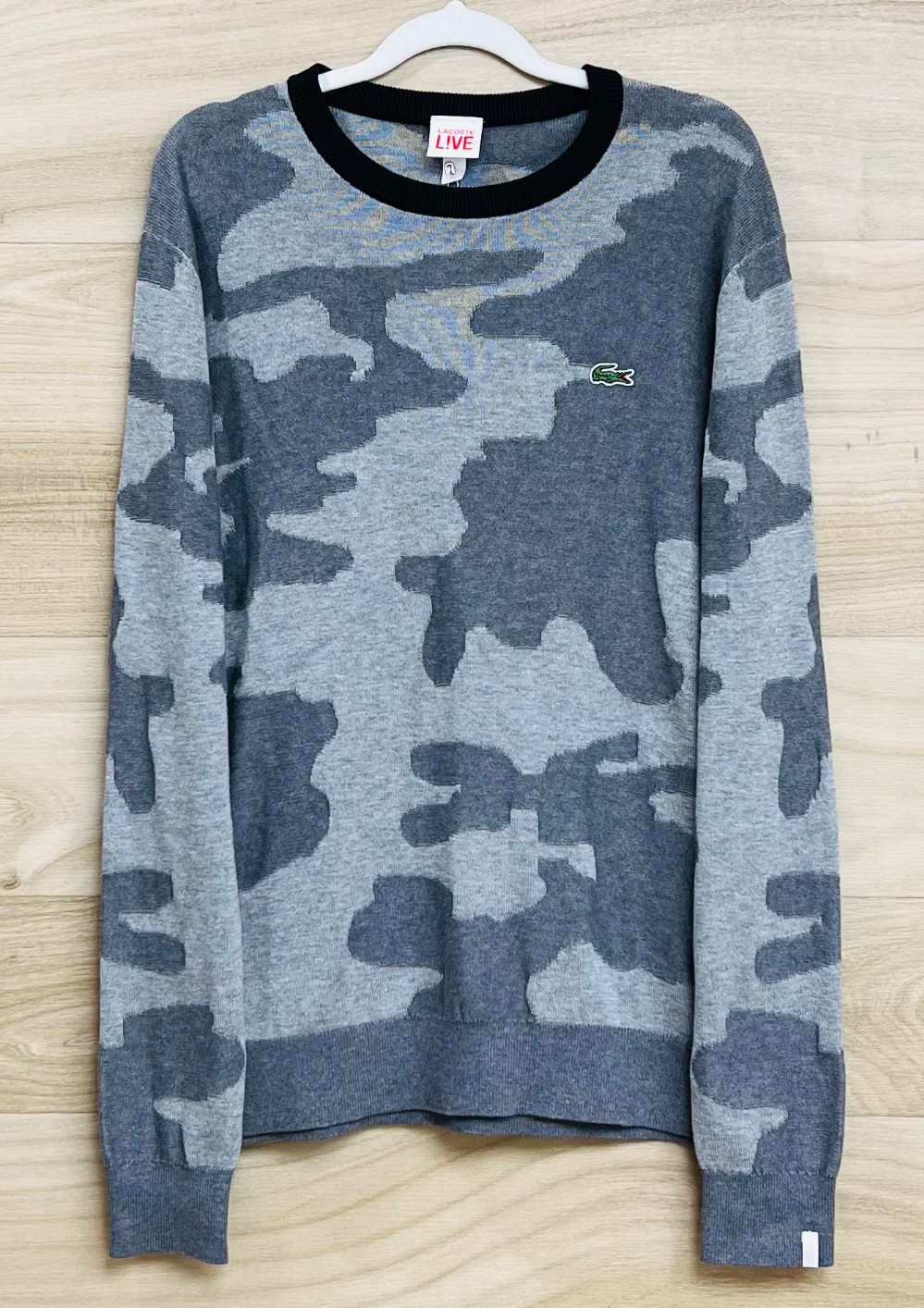 H Chandail Lacoste (L) gris (2tons)