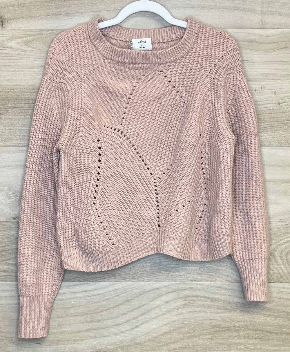 Chandail Wilfred (S/M) rose (laine mérinos)