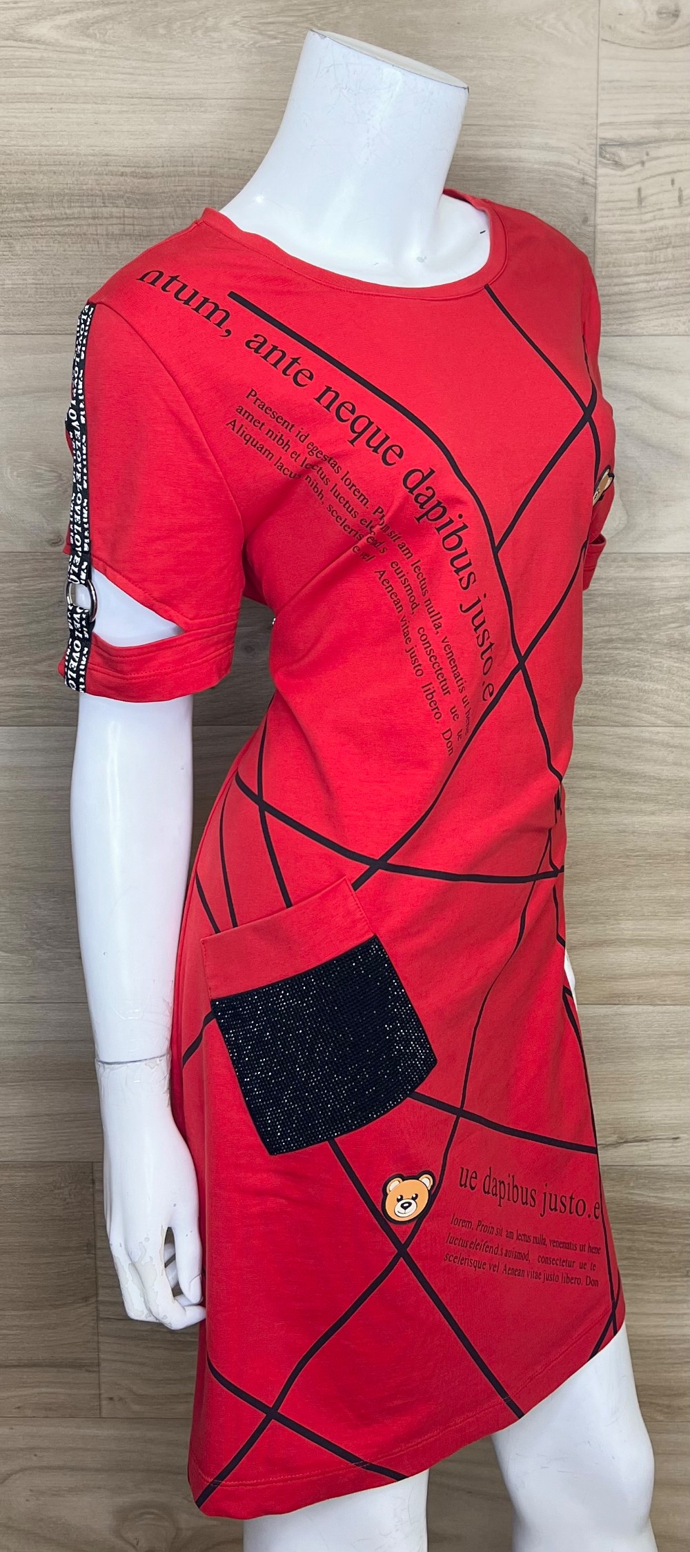 Robe Tricotto (M) rouge avec oursons