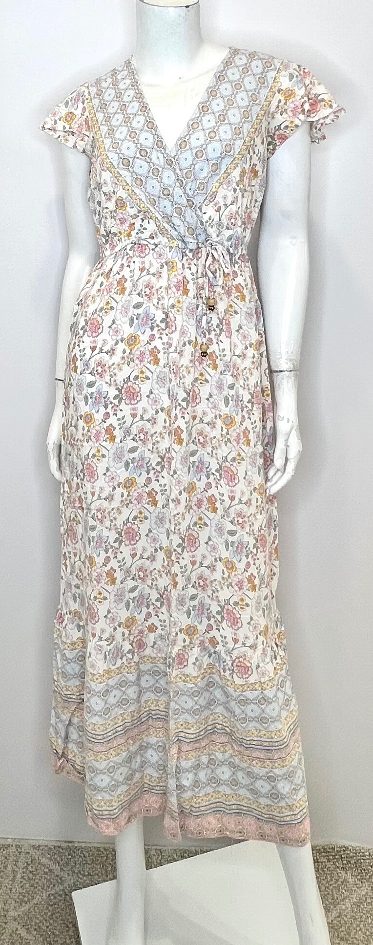 Robe BEBOP (S/M) blanche bleu et rose