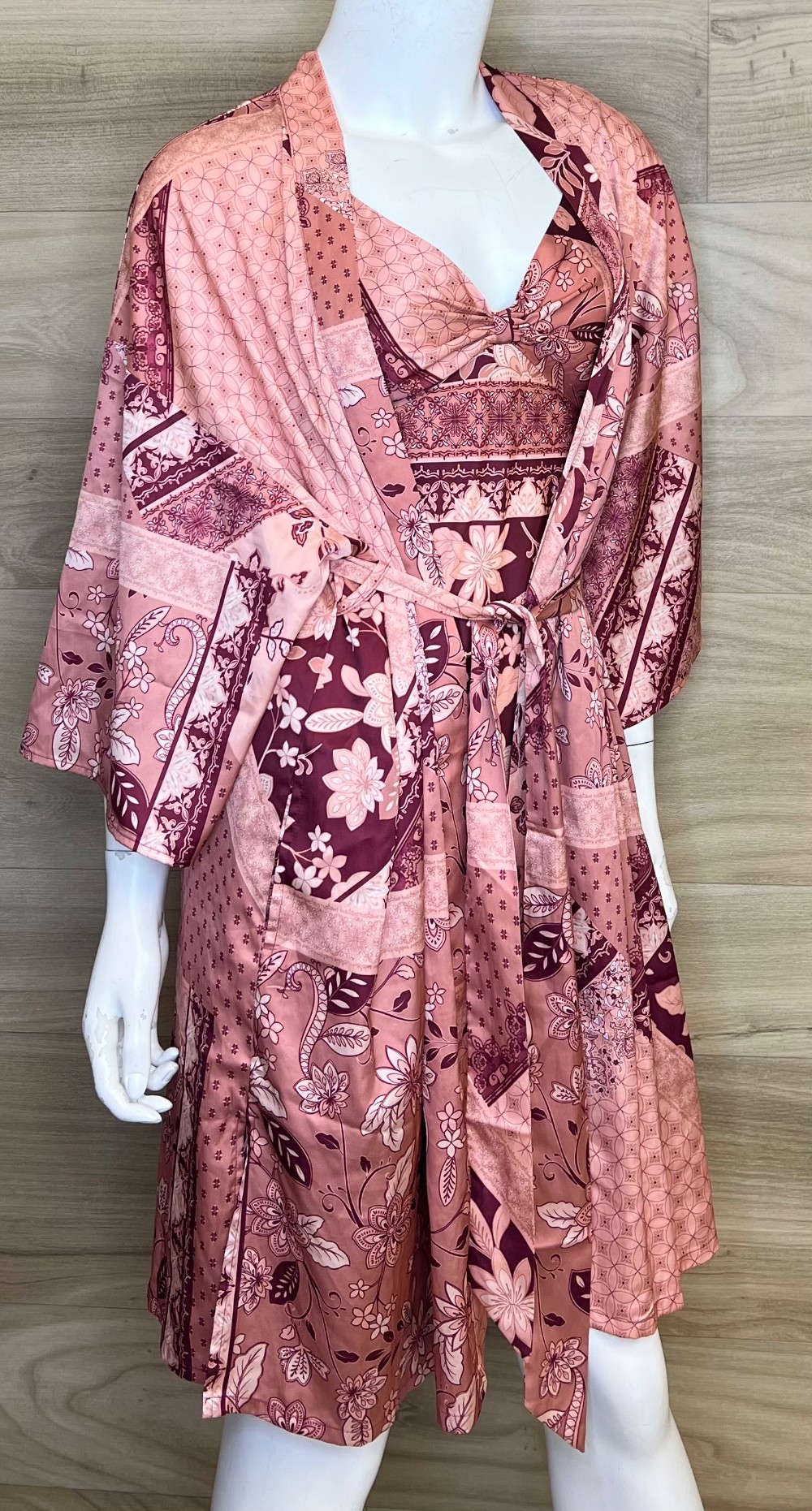 Nuisette La Vie En Rose (L) Saumon Motif Prune