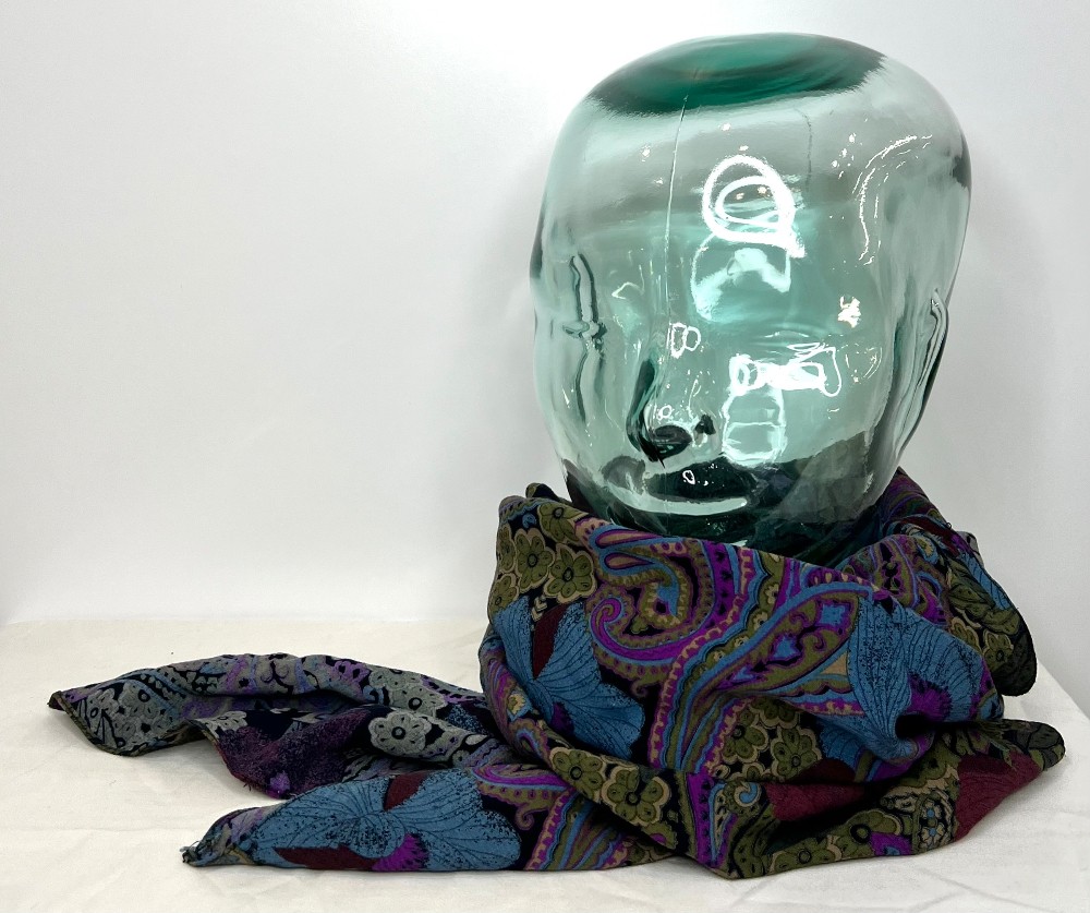 Foulard Sans Marque vert bleu bourgogne (fleuri)