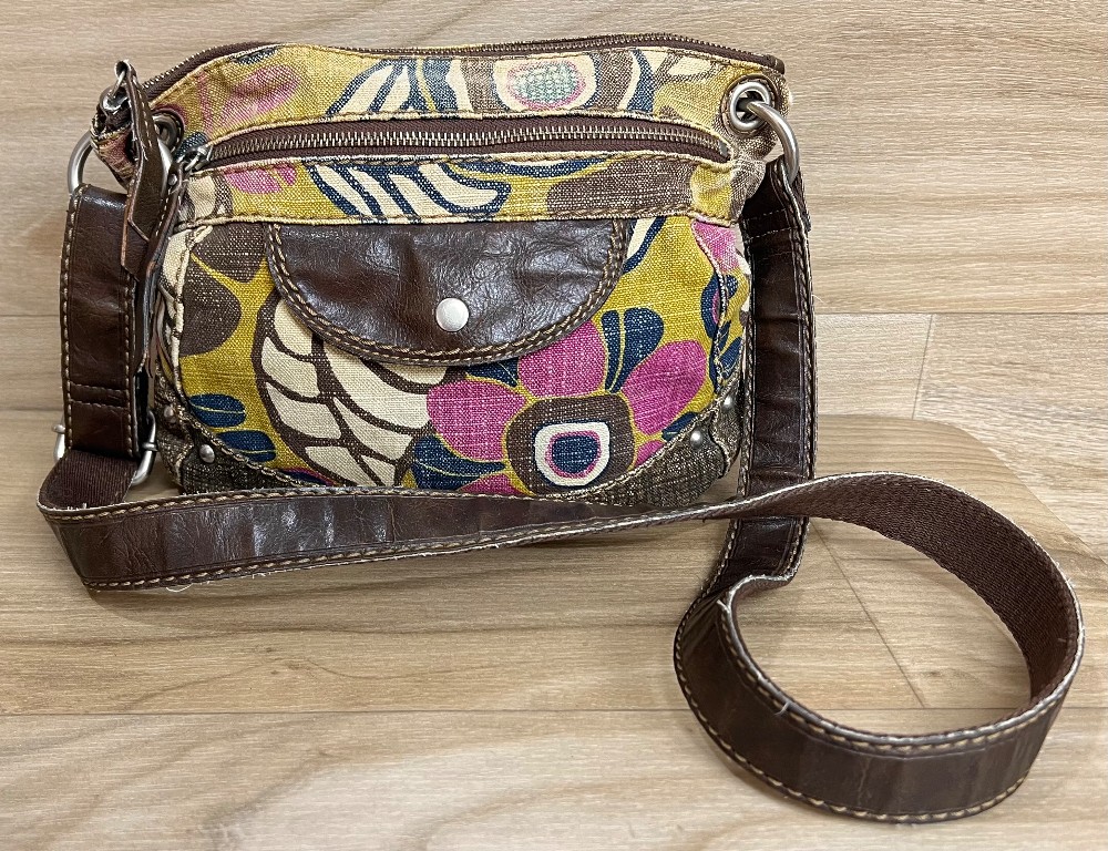 Sacoche Fossil Brun avec tissu (vintage)