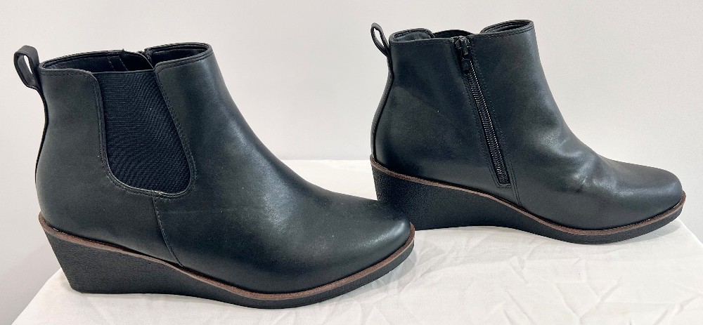 Bottines Aerosoles (9) noires (talons compensés)