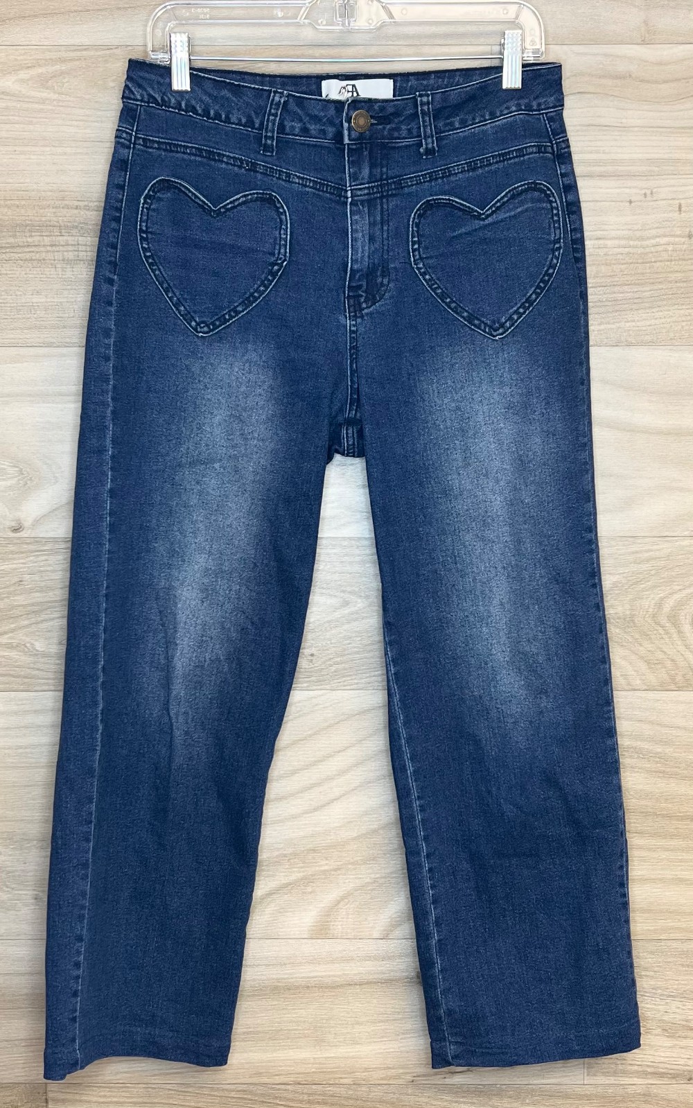 Jeans Flying Angel (M/9) jeans bleu avec coeur