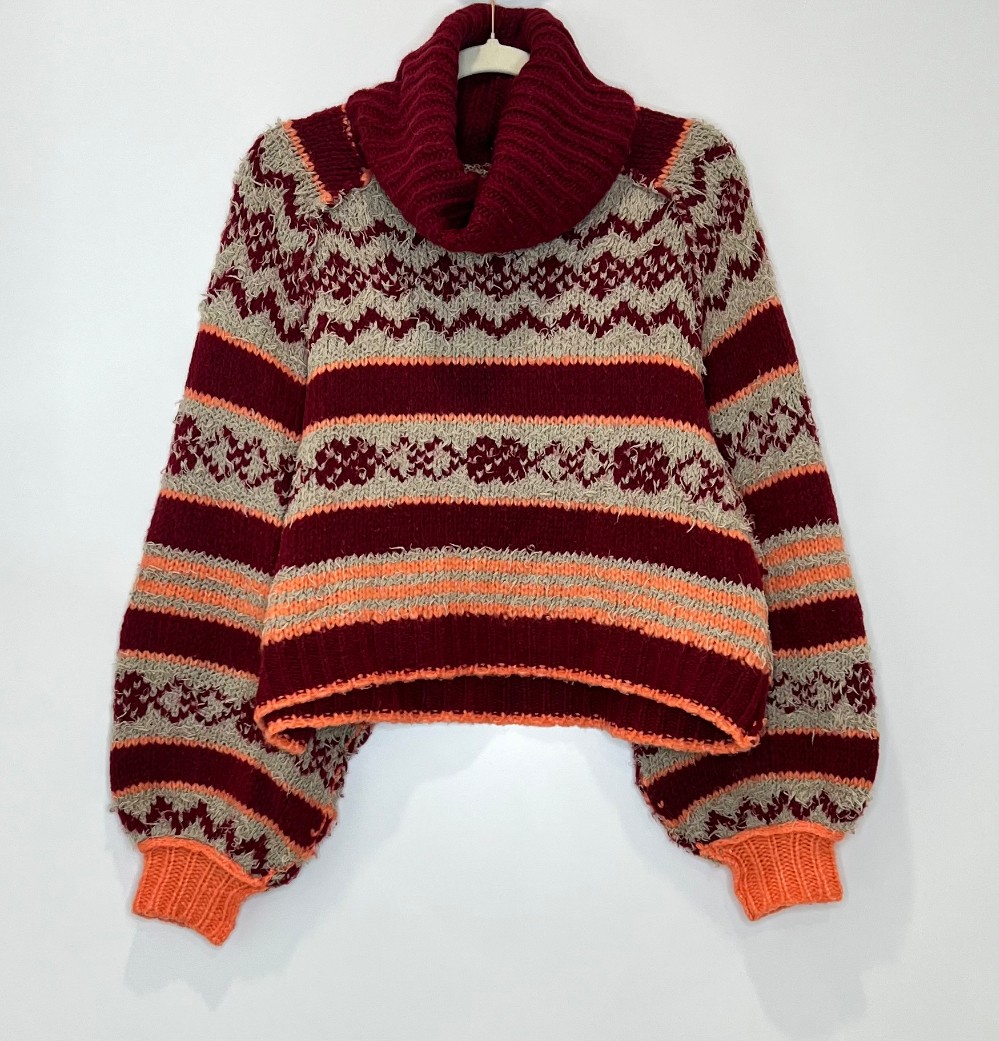 Chandail Free People (S) Tricot Rouge, Beige, Orange