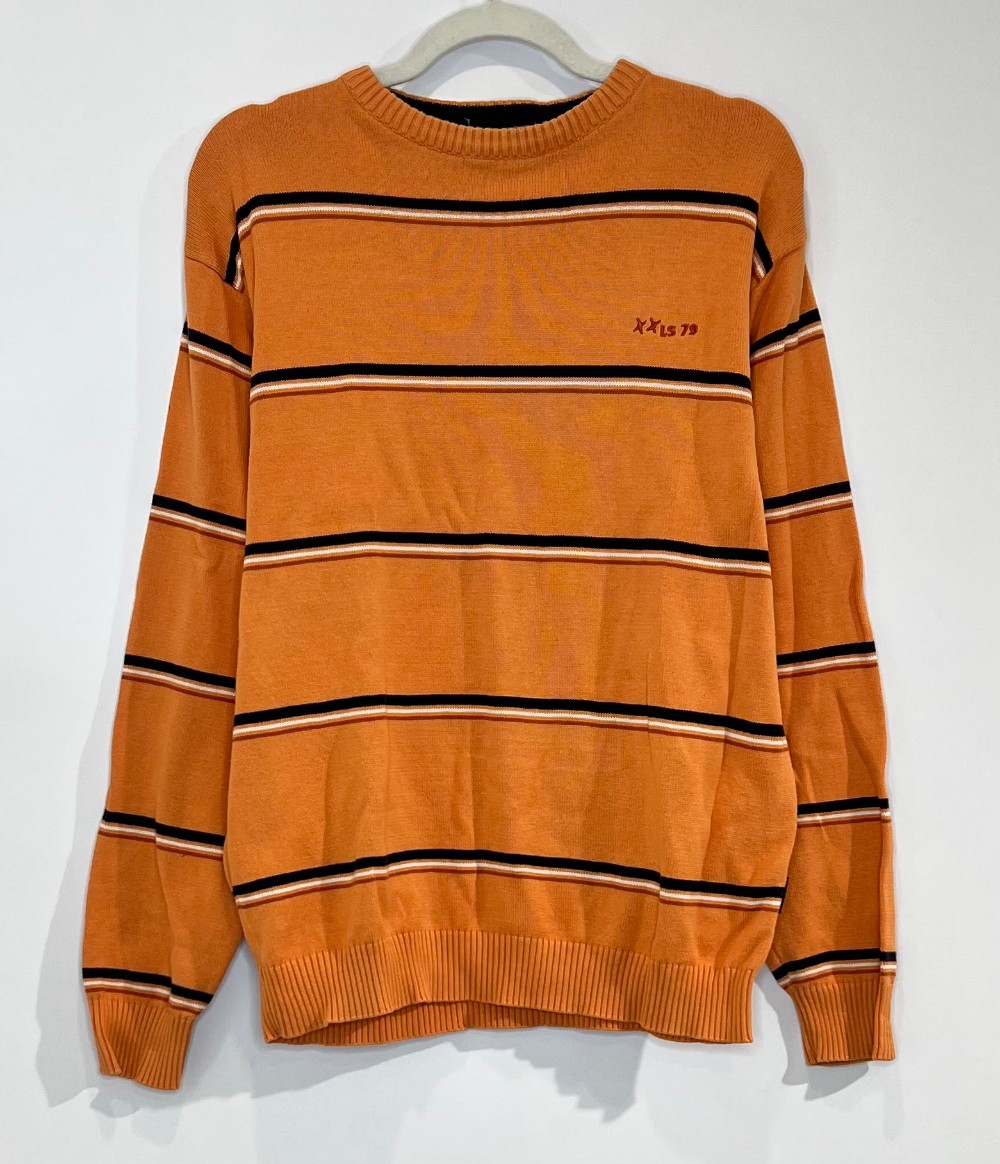 H Chandail LERROS (M) rayé orange et noir
