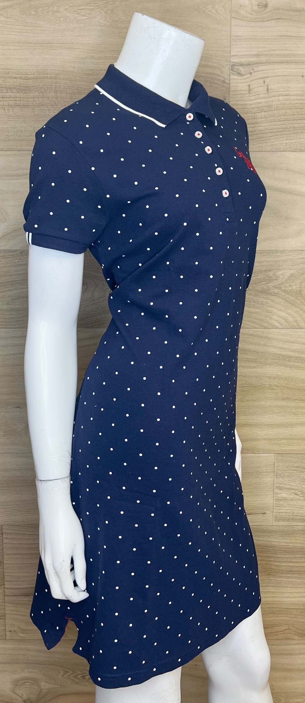 Robe US Polo Assn (M) bleu marin à pois blanc