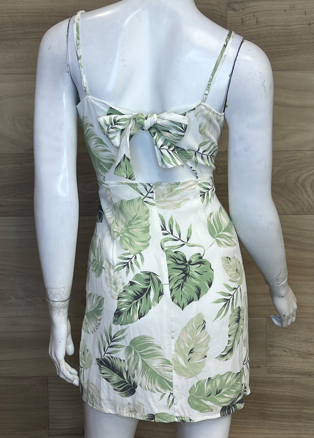 Robe Dynamite (S) Blanche Feuilles Verte