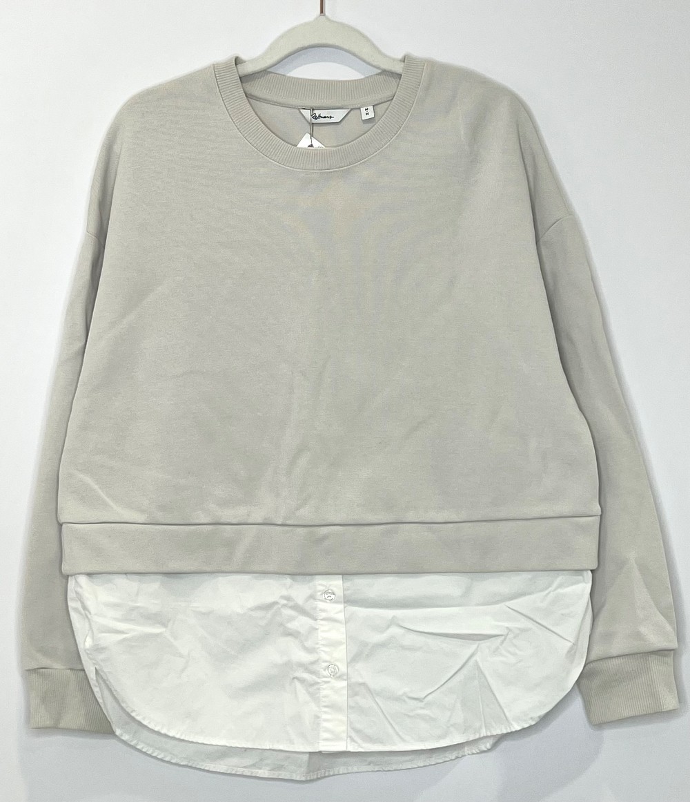 Chandail Reitmans (M) beige avec blouse blanche intégrée
