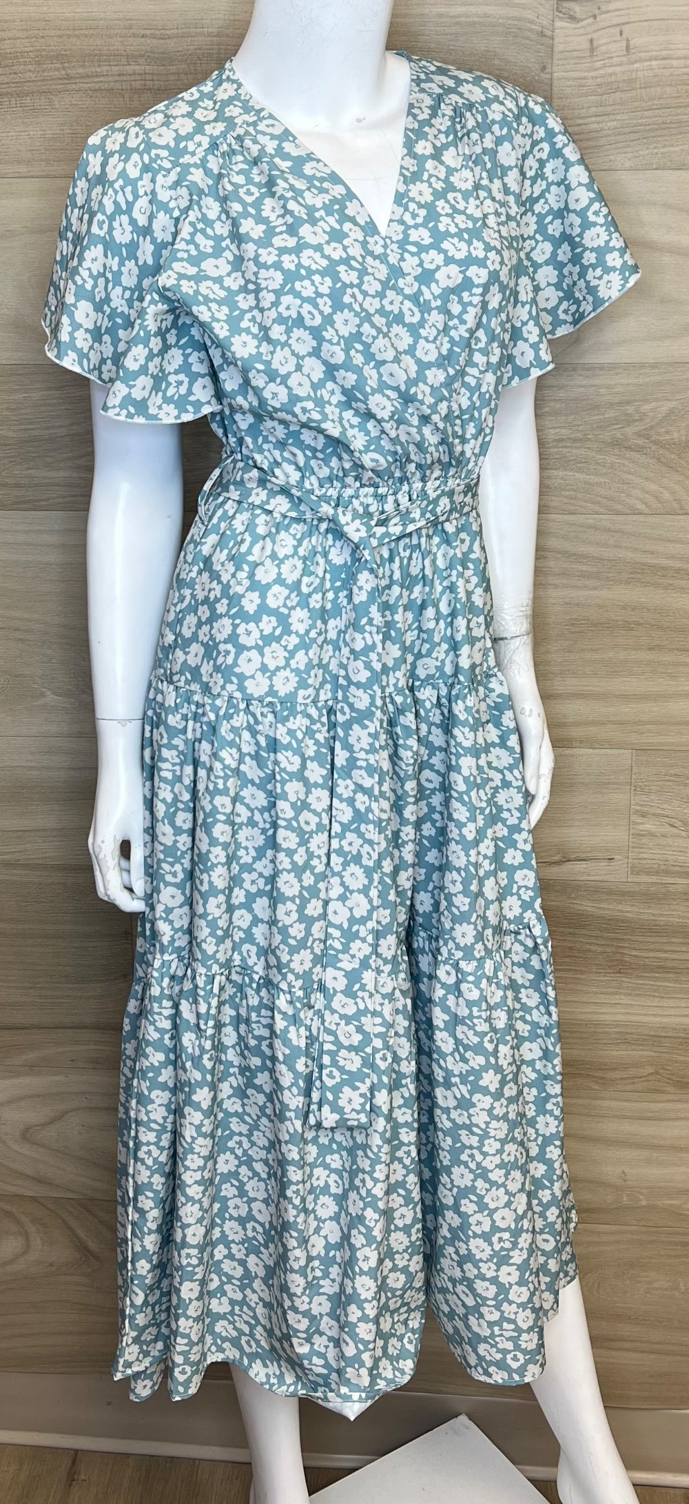 Robe Womance (S) Bleu Fleurs (Multi Etage &  Cache coeur)