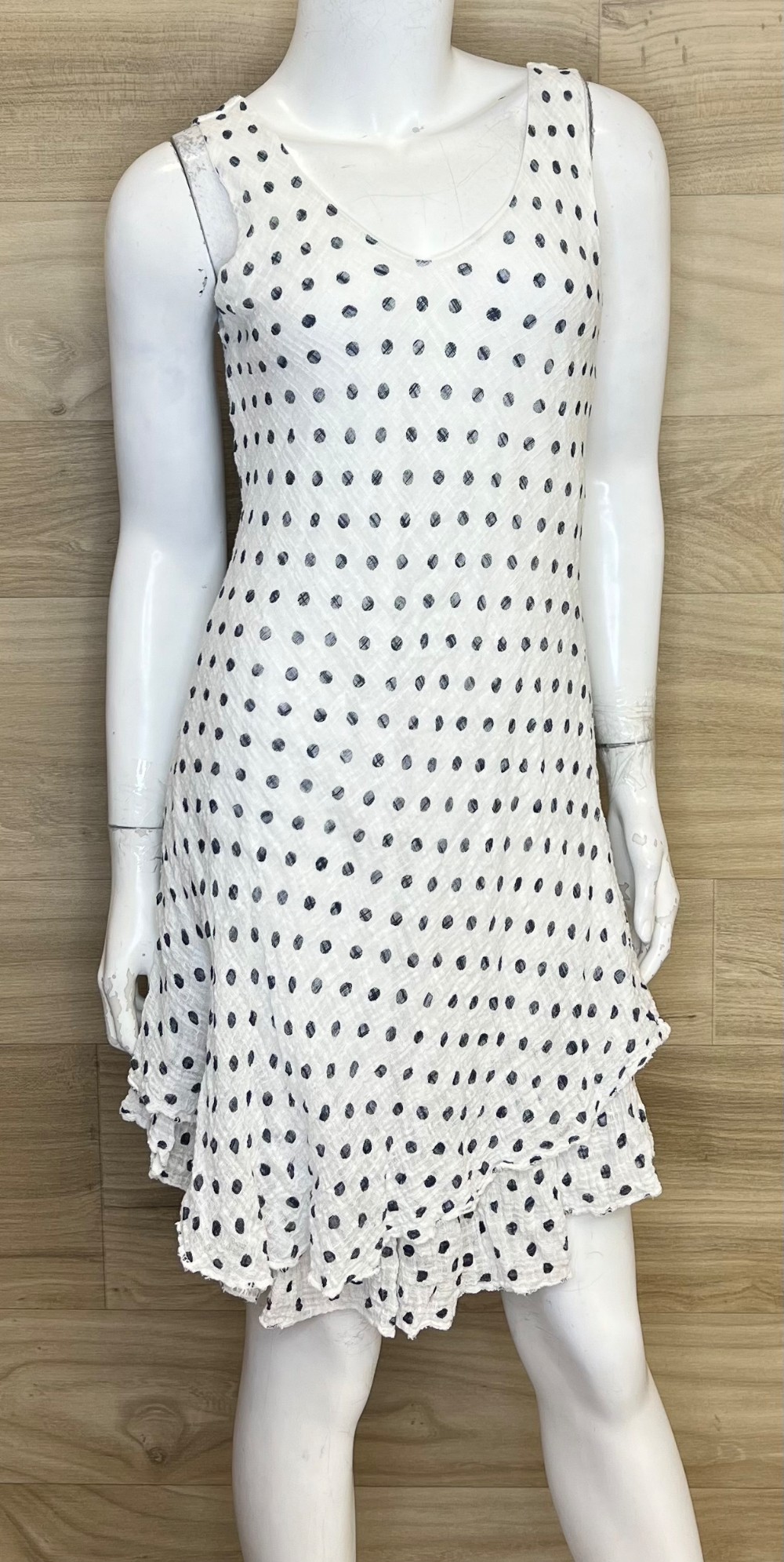 Robe Charlie B (S) Blanche Pois Bleu