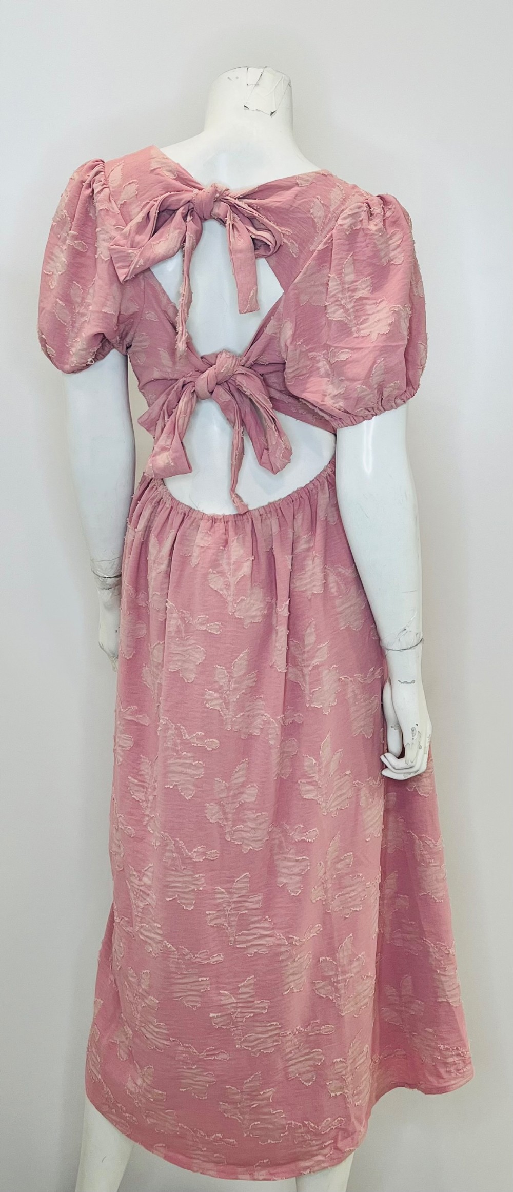 Robe WOMANCE (L) rose (dos ouvert)