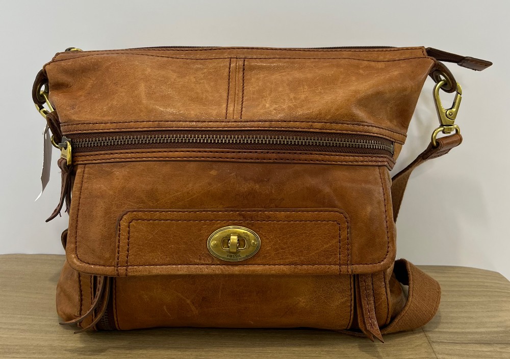 Sac A Bandouliere Fossil Brun Tan